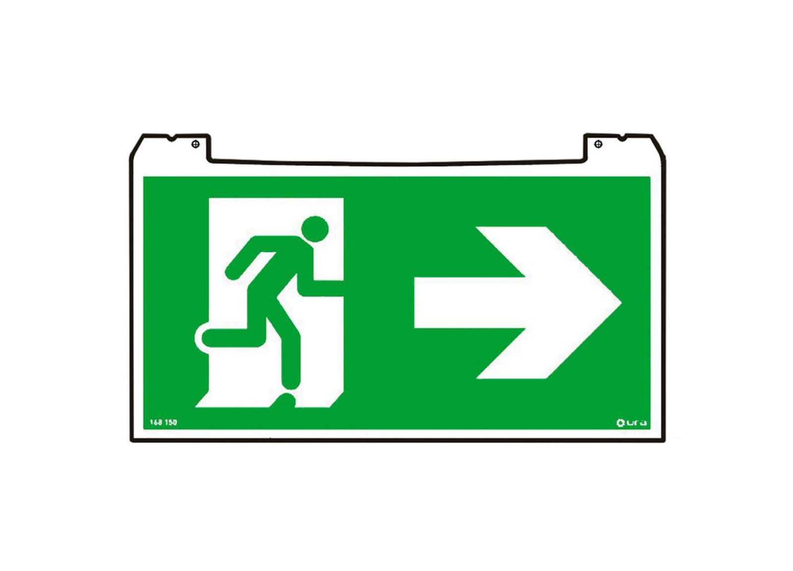 Porte-pictogramme réversible signalisation Évacuation Practice Evolution avec flèche horizontale