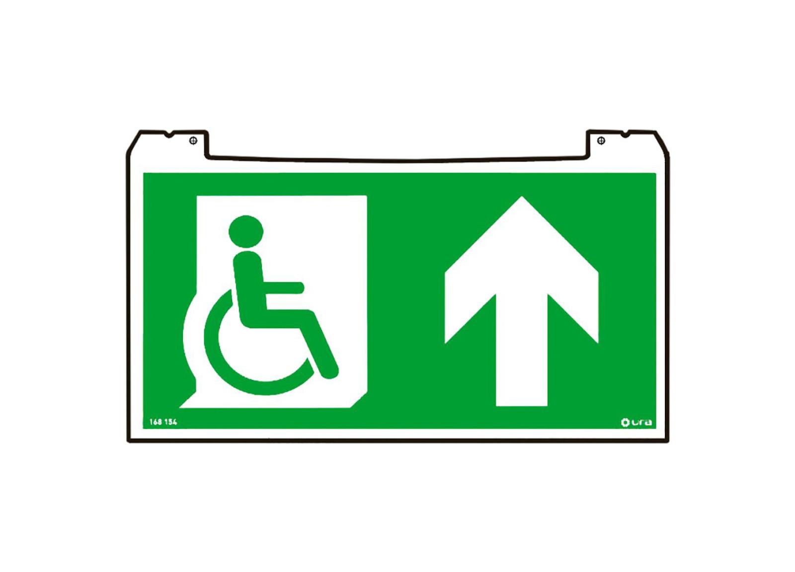 Porte-pictogramme signalisation Practice Evolution avec Personne à Mobilité Réduite PMR et flèche vers le haut Porte-pictogramme signalisation Practice Evolution avec Personne à Mobilité Réduite PMR et flèche vers le haut