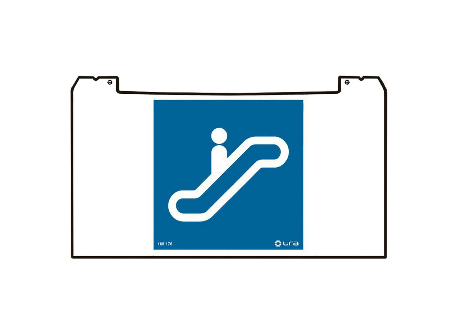 Porte-pictogramme signalétique Practice Evolution avec localisation Escaliers mécaniques Porte-pictogramme signalétique Practice Evolution avec localisation Escaliers mécaniques