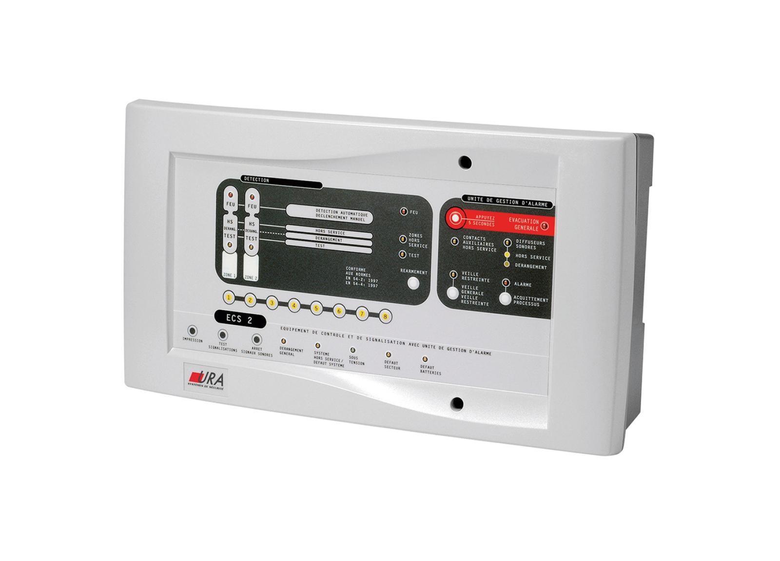Equipement de contrôle et de signalisation ECS Type1 Conventionnel SSI catégorie A 2 boucles - fonction UGA et détection Equipement de contrôle et de signalisation ECS Type1 Conventionnel SSI catégorie A 2 boucles - fonction UGA et détection