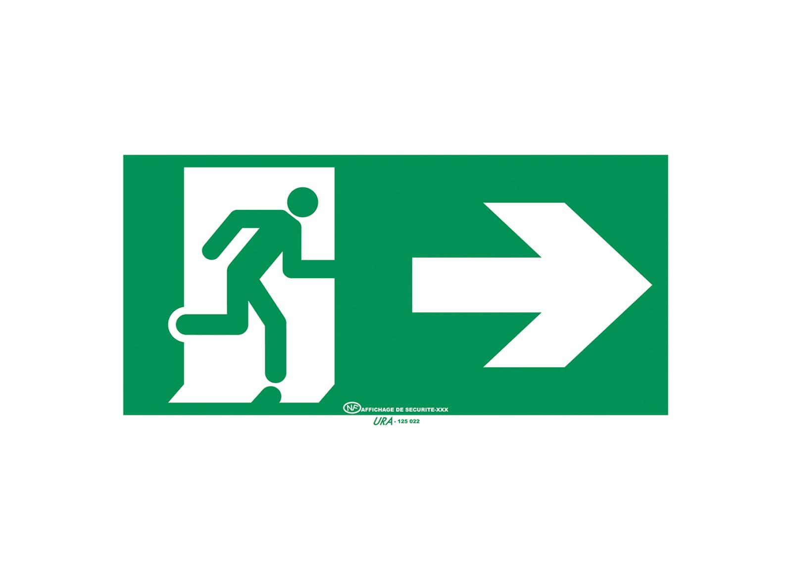 Pictogramme autocollant pour signalisation Évacuation avec symbole flèche vers la droite