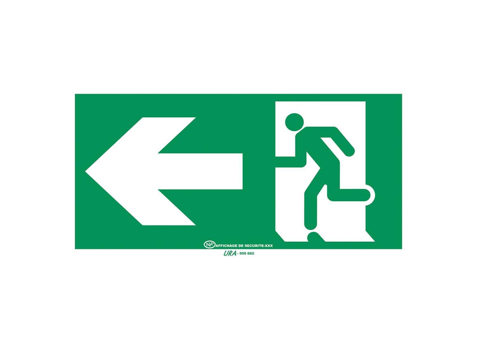 Pictogramme autocollant pour signalisation Évacuation avec symbole flèche vers la gauche Pictogramme autocollant pour signalisation Évacuation avec symbole flèche vers la gauche