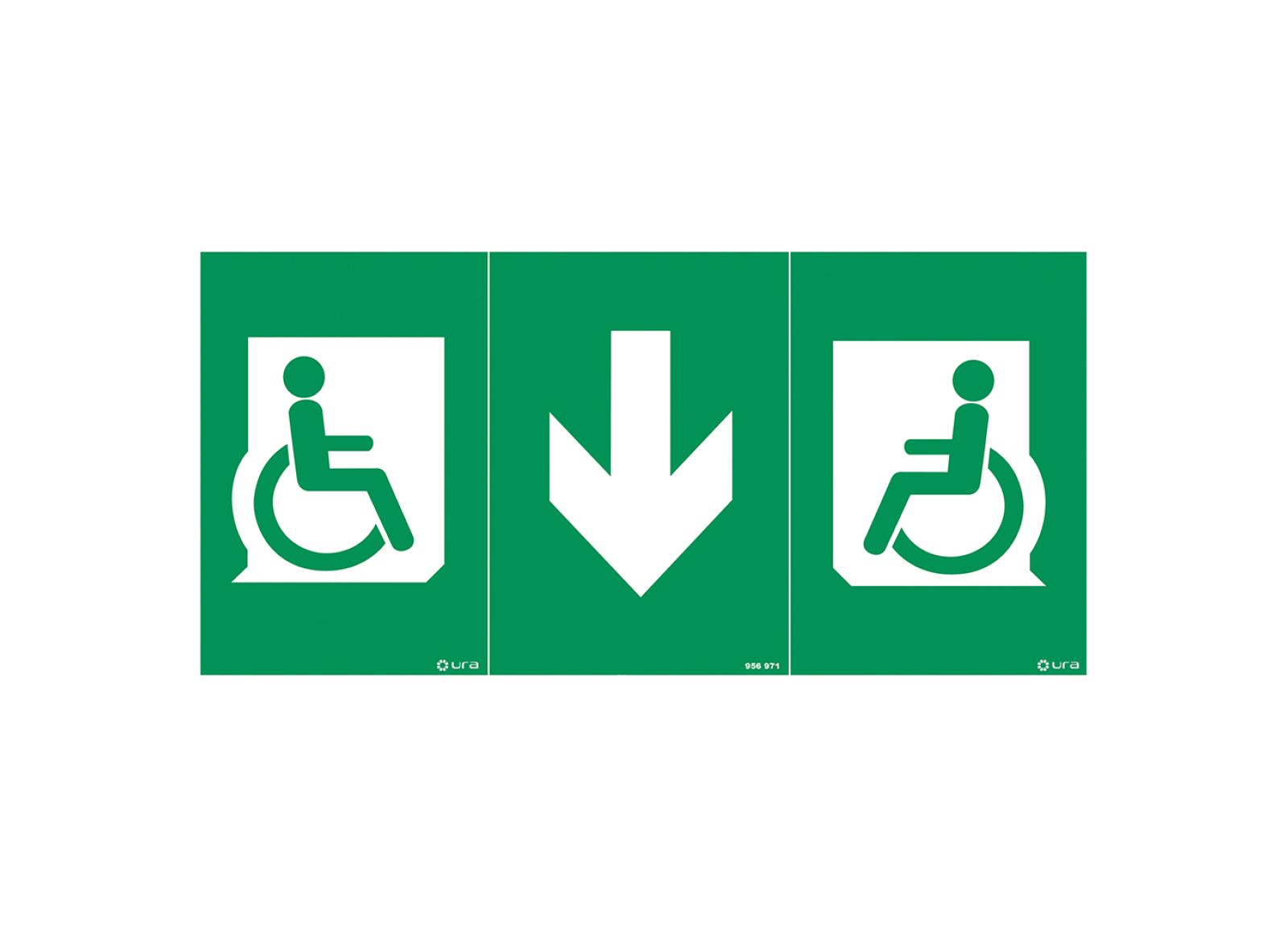 Pictogramme autocollant universel pour Personnes à Mobilité Réduite PMR