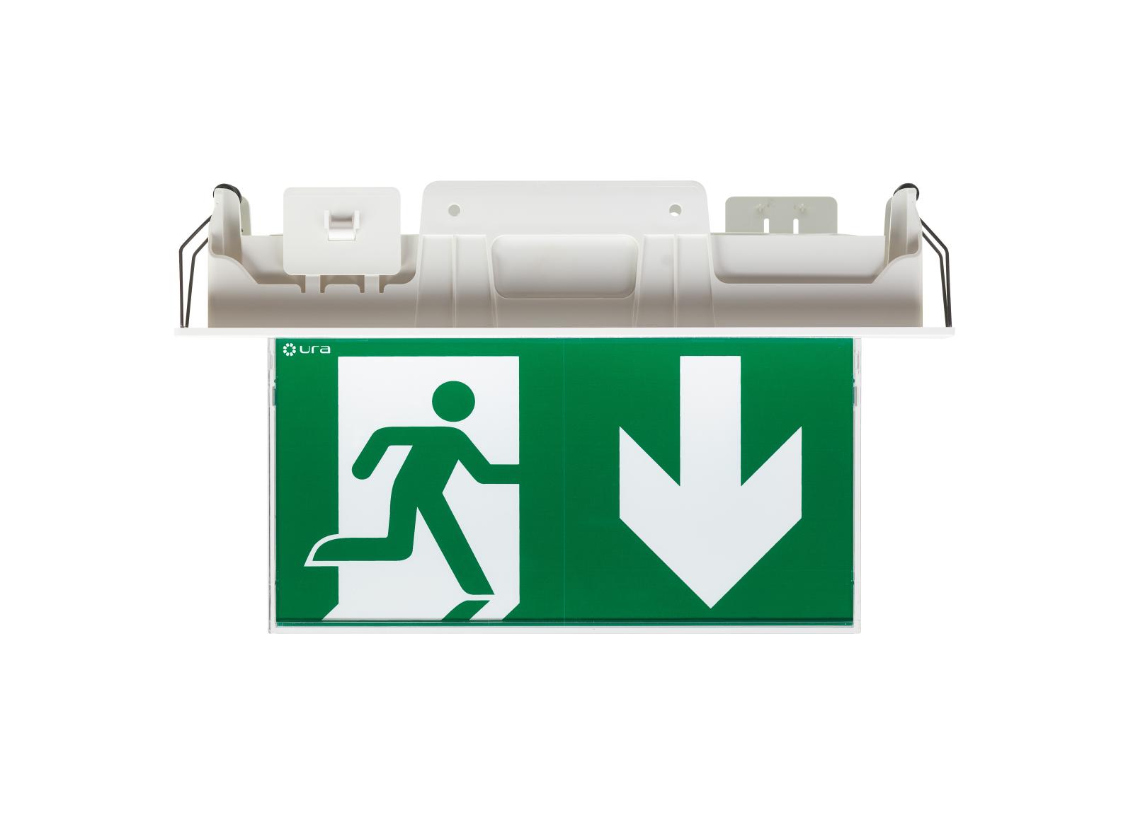 BAES Uralife V Évacuation SATI Connecté 45lm/1h - IP 43/IK 07 - pose plafond encastrée/saillie NF Environnement