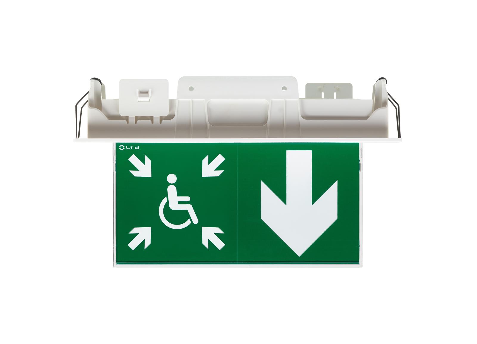 BAES+DBR Uralife V SATI Adressable 45-120lm/1h -IP 43/IK 07 - pose plafond encastrée/saillie - NF Environnement