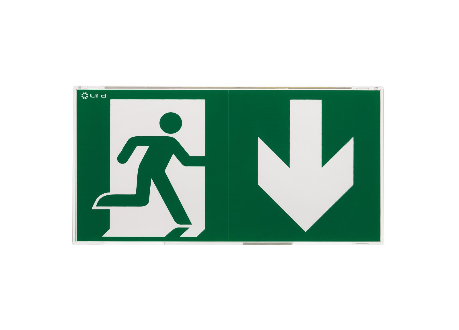 BAES Uralife V Évacuation SATI Adressable 45lm/1h - IP43/IK07 - pose murale saillie - NF Environnement - éclairage uniforme du picto