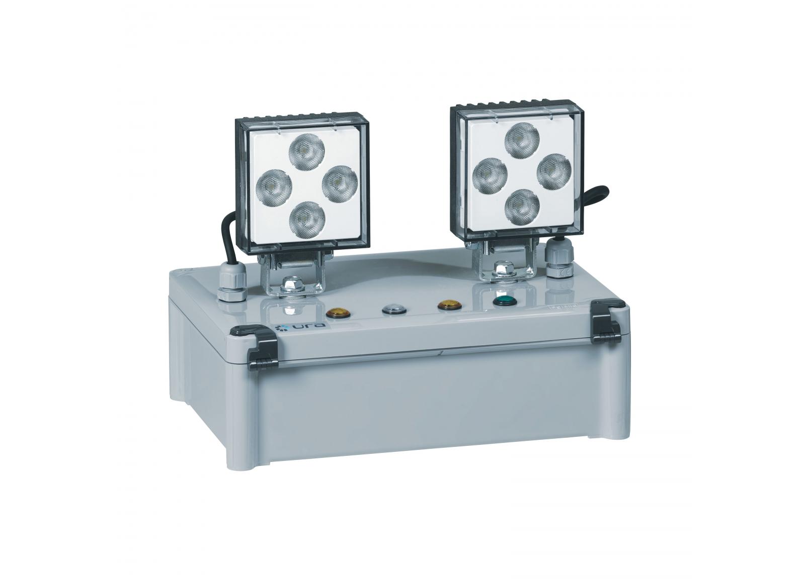 Bloc à phares tout LEDs IP65 IK07 Adressable 2 phares 2500lm 1h consommation 2W Bloc à phares tout LEDs IP65 IK07 Adressable 2 phares 2500lm 1h consommation 2W