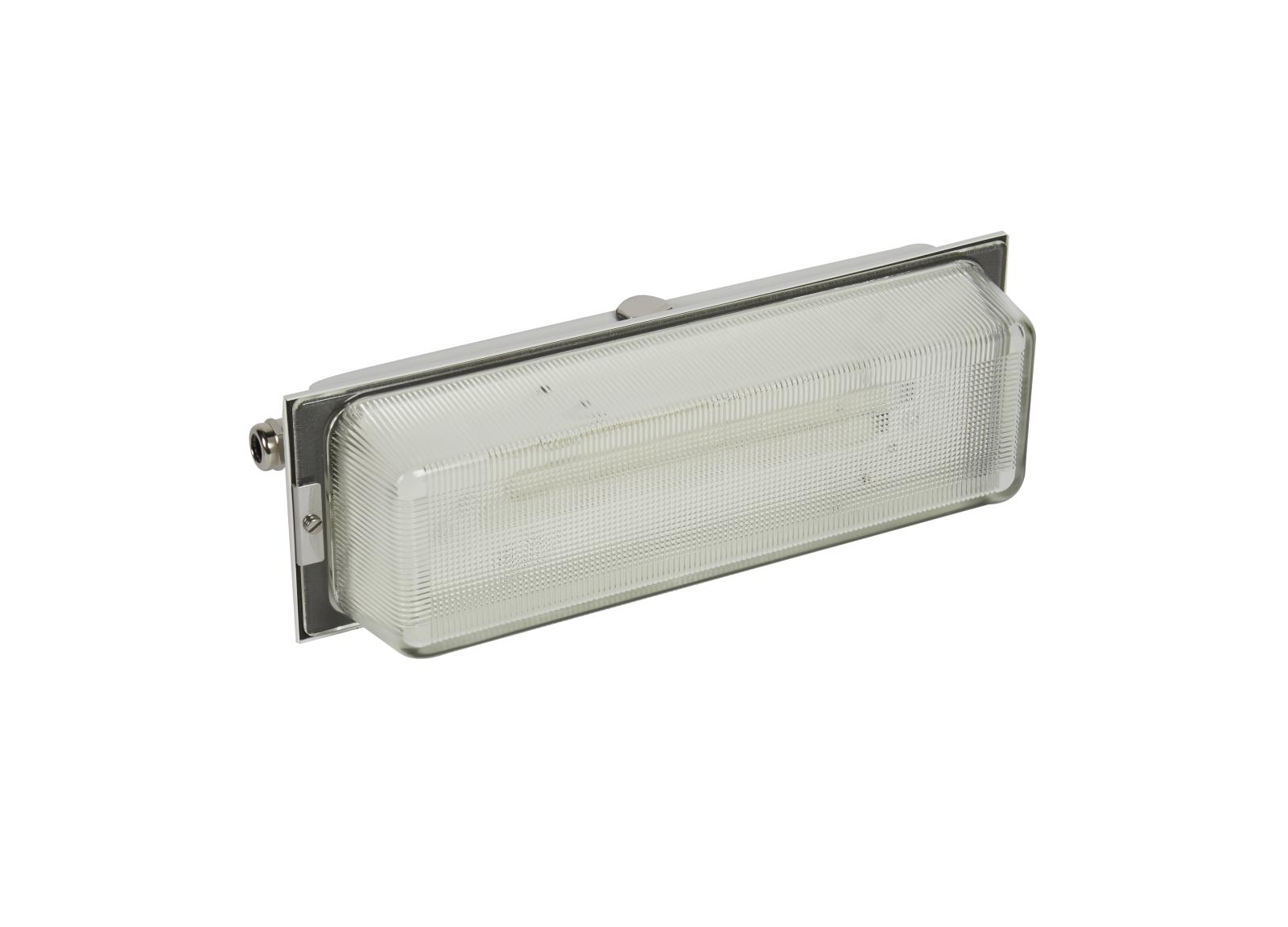 Luminaire pour Sources Centrales LSC d'ambiance 24V=/48V= type tôle et verre IP66 IK04 flux 400lm Luminaire pour Sources Centrales LSC d'ambiance 24V=/48V= type tôle et verre IP66 IK04 flux 400lm