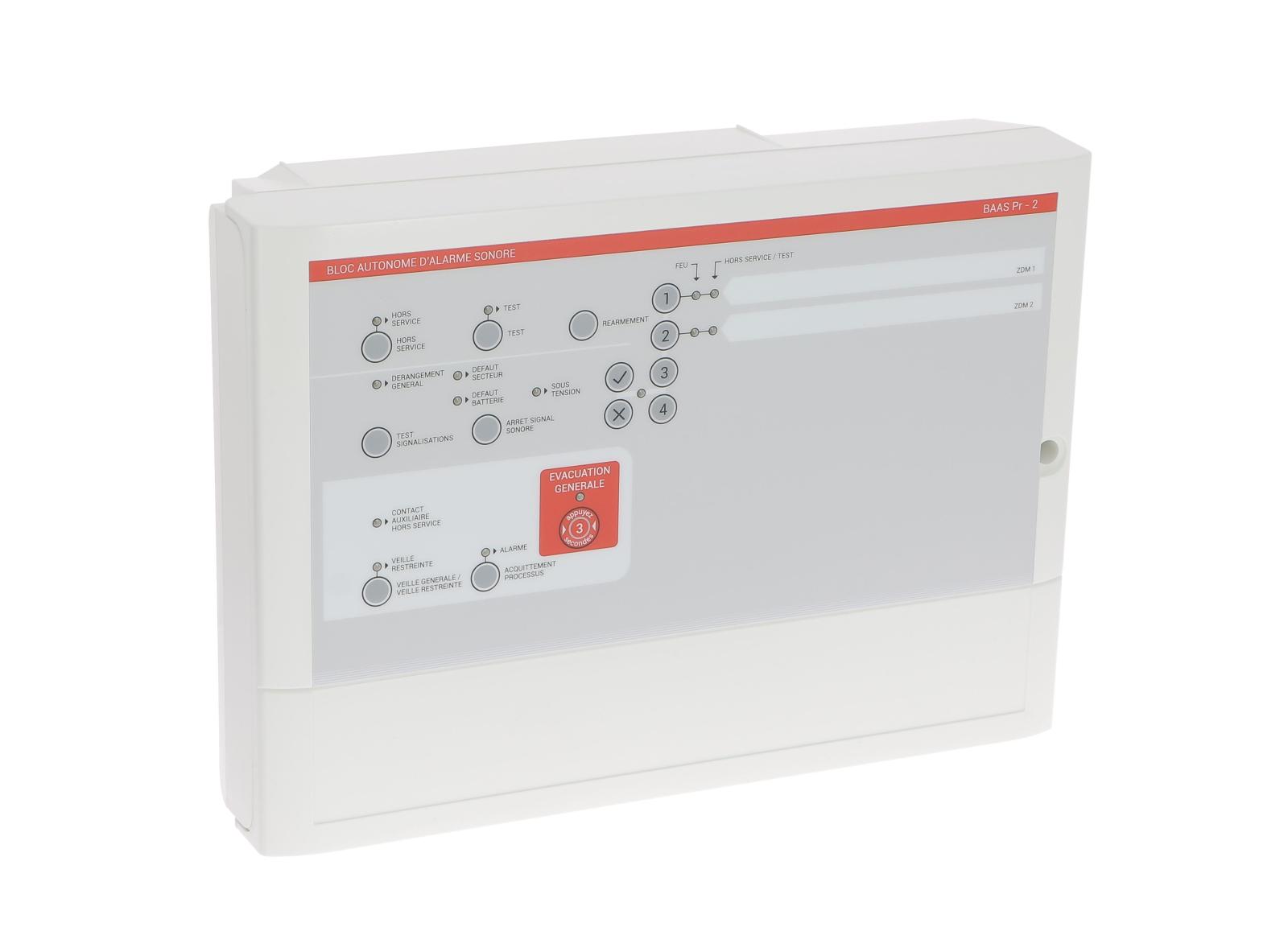 Bloc Autonome d’Alarme Sonore principal de Type Pr (BAAS Pr) 2 boucles Bloc Autonome d’Alarme Sonore principal de Type Pr (BAAS Pr) 2 boucles