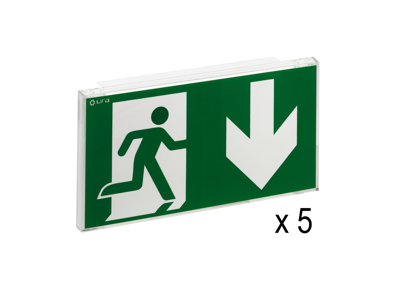 Lot de 5 BAES d'évacuation SATI connectés Uralife V pour installation murale référence 118218V