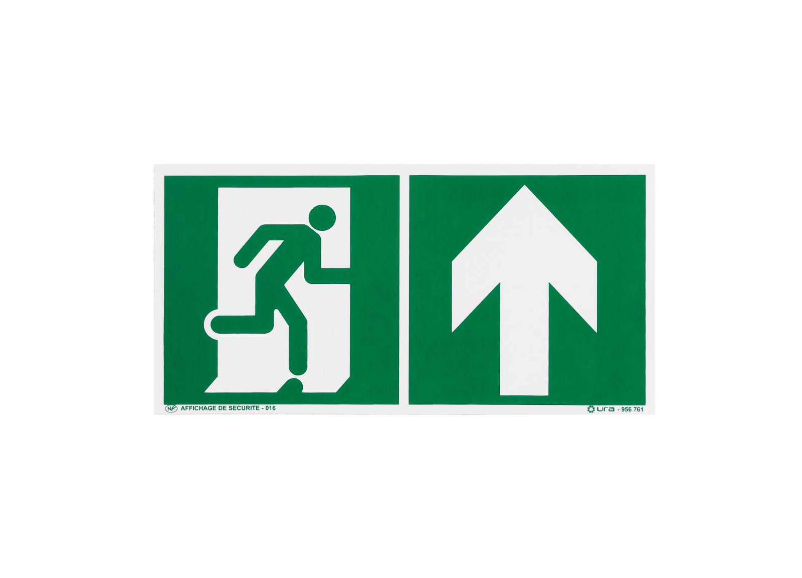 Pictogramme autocollant pour signalisation Évacuation avec symbole flèche vers le haut Pictogramme autocollant pour signalisation Évacuation avec symbole flèche vers le haut