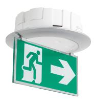 Porte-pictogramme signalisation Évacuation Practice Evolution avec flèche vers le bas