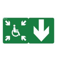 Pictogramme autocollant signalisation d' Évacuation pour BAES et DBR Uraproof V