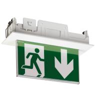 LSC Uralife V Évacuation 24VDC - 45lm - pose plafond encastrée/saillie - IP43/IK07 - éclairage uniforme du pictogramme