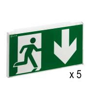 Lot de 5 BAES d'évacuation SATI connectés Uralife V pour installation murale référence 118218V