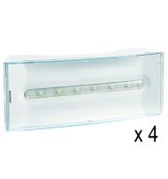 Lot de 4 BAES d'ambiance Super SATI Autodiag réf. 118228 (avant avril 2022) reconditionnés fabricant, livrés avec patères débrochables